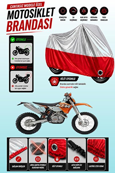 Cemku Twin غطاء محرك متوافق مع KTM 400 SXC باللون الرمادي من الأعلى والأحمر م...