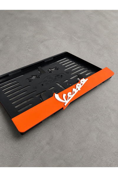 3ALAZERPLEKSİ TURUNCU VESPA MOTOR PLAKALIĞI