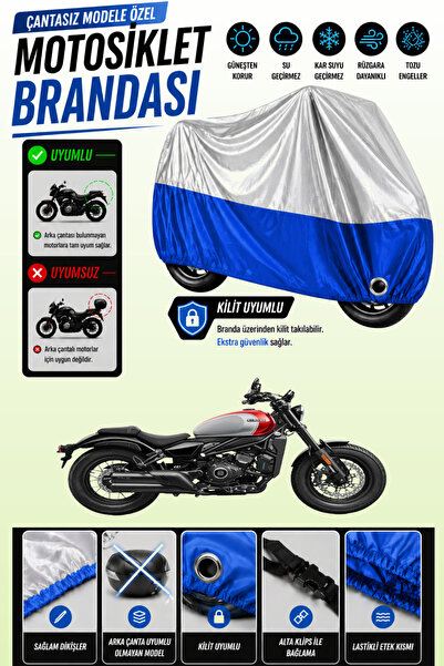 Cemku Twin غطاء محرك متوافق مع CFmoto 450CL-C باللون الرمادي من الأعلى والأزر...