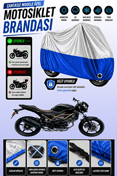 Cemku Twin غطاء محرك متوافق مع سوزوكي SV650X باللون الرمادي من الأعلى والأزرق...