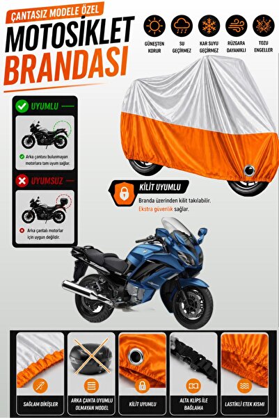 Cemku Twin غطاء محرك ياماها FJR 1300 باللون الرمادي من الأعلى والبرتقالي من ا...
