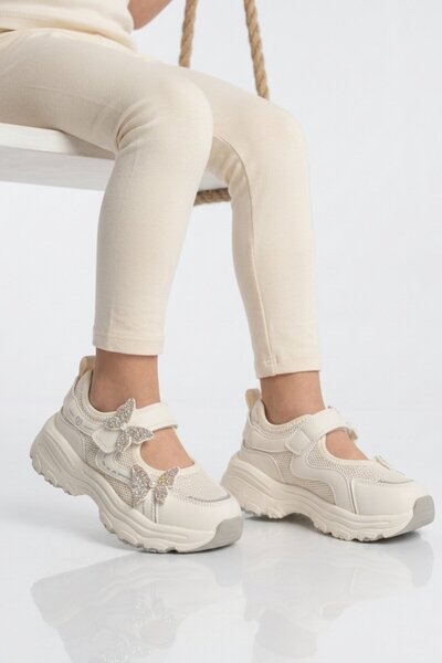 Marco Kids White Mesh Girl's Sports Shoes