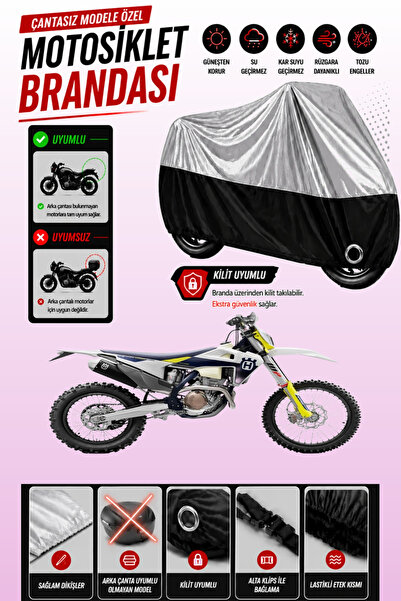 Cemku Twin غطاء محرك متوافق مع Husqvarna FE 350 باللون الرمادي من الأعلى والأ...