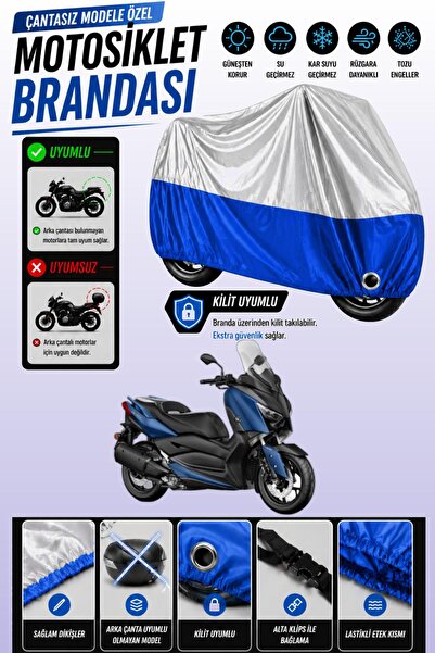 Cemku Twin غطاء محرك متوافق مع ياماها X-Max 250 باللون الرمادي من الأعلى والأ...