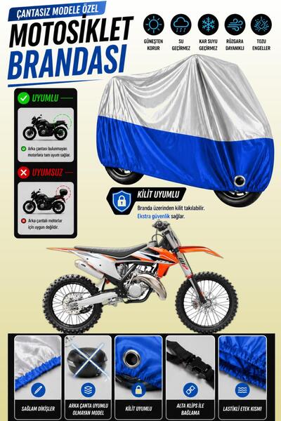 Cemku Twin غطاء محرك متوافق مع KTM 125 SX باللون الرمادي من الأعلى والأزرق من...