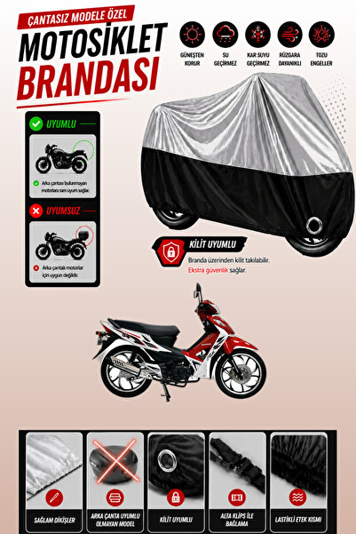 Cemku Twin غطاء محرك متوافق مع Mondial 125 SFS باللون الرمادي من الأعلى والأس...