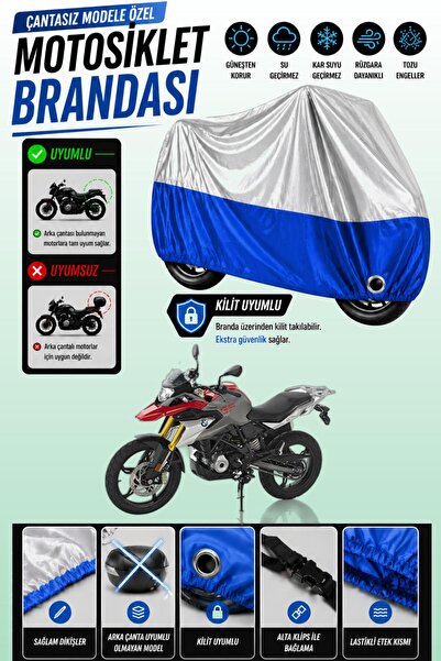 Cemku Twin غطاء محرك علوي رمادي - سفلي أزرق متوافق مع سيارة BMW G 310 GS، غير...