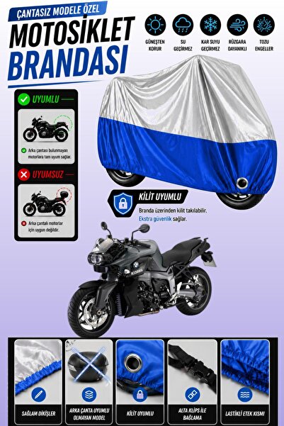 Cemku Twin غطاء محرك متوافق مع سيارة BMW K 1300 R باللون الرمادي من الأعلى وا...