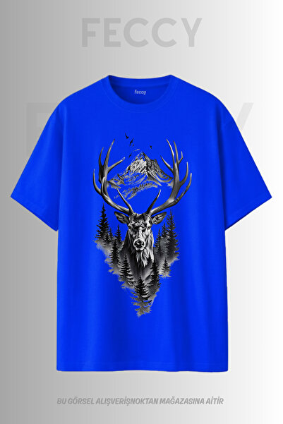 FECCY Premium μπλουζάκι με στάμπα ελαφιού με θέμα Hunter, Unisex Oversize Γυν...