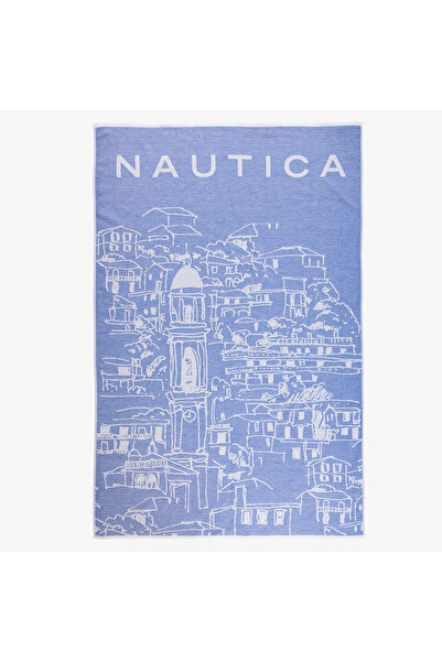 Nautica Unisex Mavi Desenli Havlu