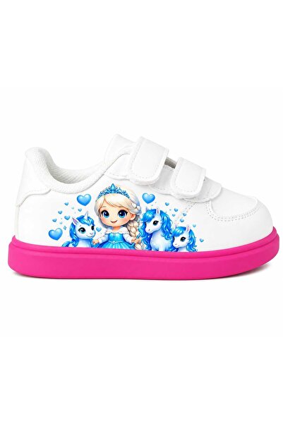 alcdesing حذاء رياضي للأطفال مطبوع عليه Princess Dream باللون الأزرق والأبيض ...