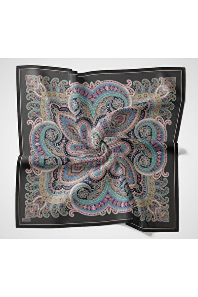 Silk Home وشاح فيلورا عرقي أنثراسايت 90x90