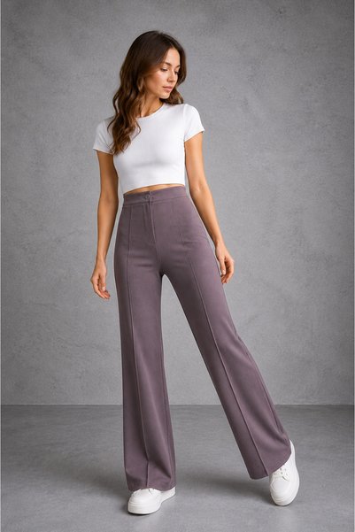 M&N Lycra Striped Palazzo Trousers -