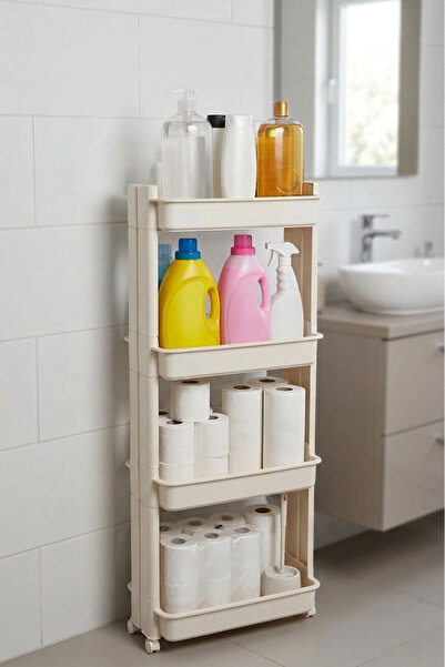 Mulina Home MODERN 4 KATLI BANYO RAFI MUTFAK RAFI OYUNCAK RAFI ÇOK AMAÇLI RAF...