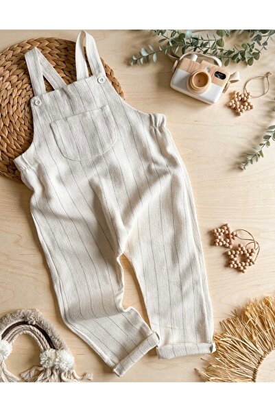 RÜYA KİDS Boy's Summer Festive Striped Salopet
