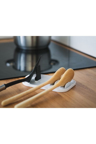 Zervano Countertop Lid Holder and Spoon Holder Pot Lid Stand Dirty Spoon Holder Scoop Base