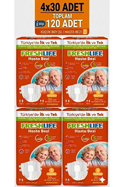 Freshlife Belbantlı Small Küçük Boy Hasta Bezi 120 Adet 4x30 Paket S