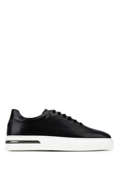 Tamer Tanca Erkek Hakiki Deri Siyah Sneakers & Spor Ayakkabı