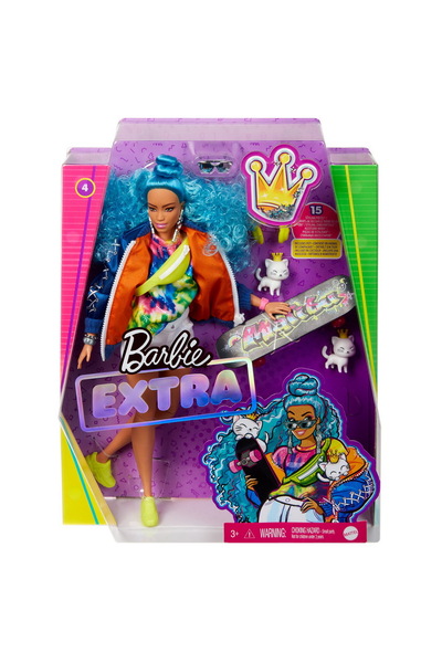 Barbie ΚΟΥΚΛΑ ΕΞΤΡΑ ΣΤΥΛ ΜΕ ΜΠΛΕ ΣΓΟΥΡΑ ΜΑΛΛΙΑ