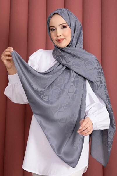 ECN سلسلة شالات الجاكار الفاخرة ذات النمط المميز باللون الرمادي