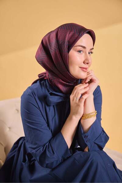 Silk Home Eșarfă din mătase twill cu model minimalist, neagră, 90x90