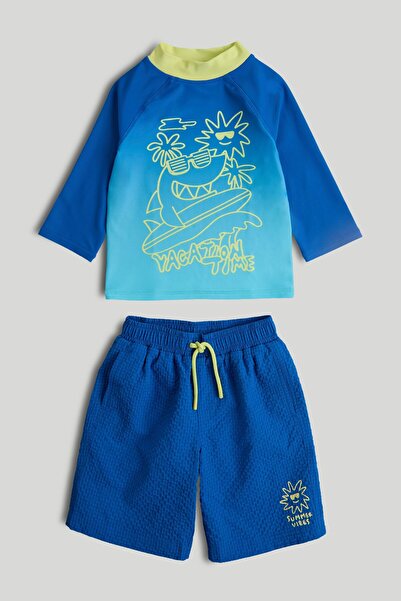 MOTHERCARE Sunsafe UPF50+ Rash Vest and Swim Shorts Set