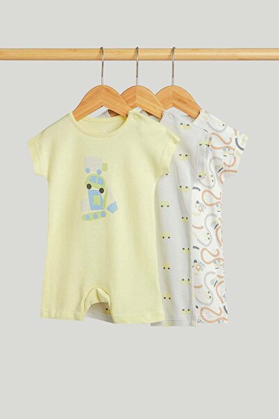 MOTHERCARE 3 Pack Car Rompers