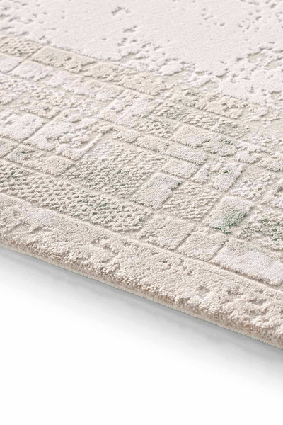 GÜMÜŞSUYU Novastyle Modern Adaçayı Yeşili ve Krem Geçişli Salon Halısı 160x230