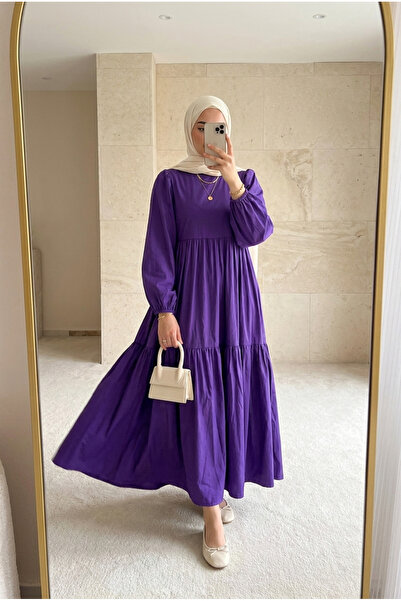 PALME D'OR Women's Poplin Hijab Dress – Layered Loose Summer Dress
