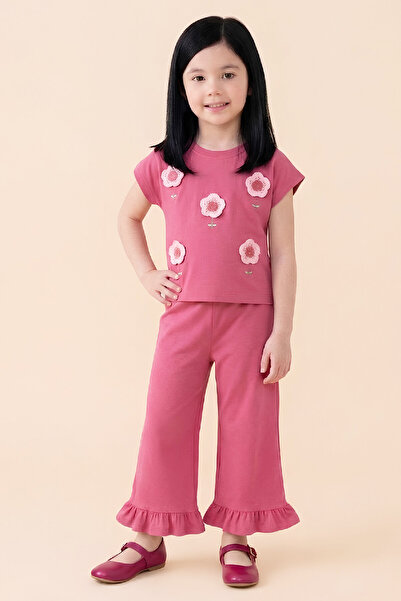 MODANINO Set de top și pantaloni brodat cu flori pentru fete, 3-10 ani 12651OZ