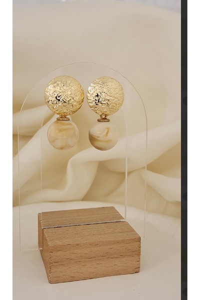 RİSE Gold-coloured Earrings with stones