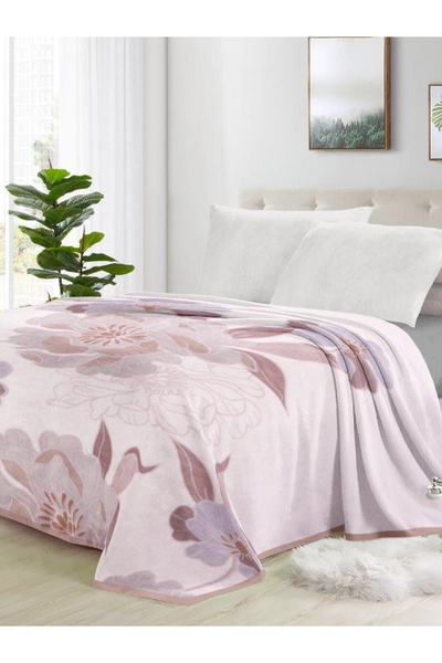Valentini 2-Ply Printed Blanket King 200X240Cm - Beige Rose