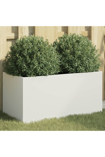 vidaxl Jardiniera, alb, 62x30x29 cm, otel