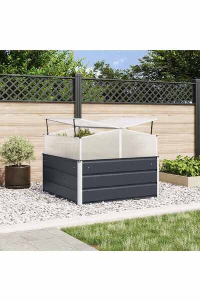 vidaxl Jardiniera Antracit 100 x 100 x 77 cm Otel Galvanizat