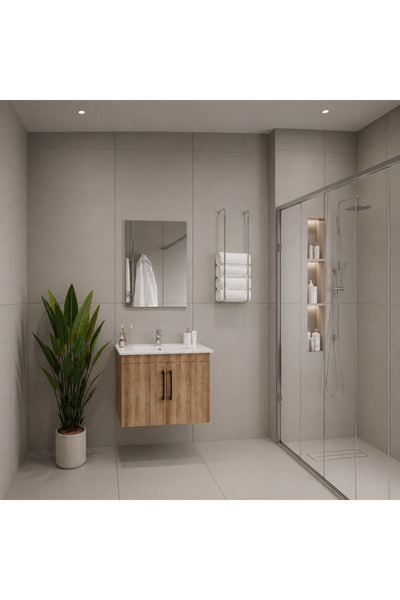 Creavit D20 Banyo Dolabı Seti Çekmeceli 80 Cm Everest