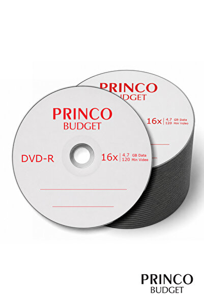 princo budget Yazdırılabilir Boş DVD 4,7gb 16x 120 Dk DVD-R DVD (50 Adet)