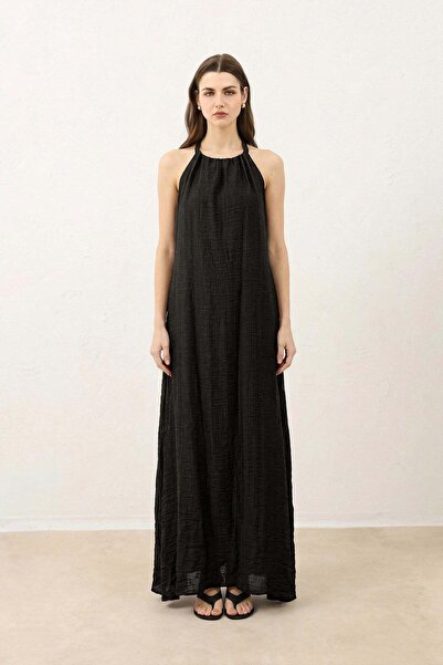 Antioch Black Backless Strappy Women's Dress