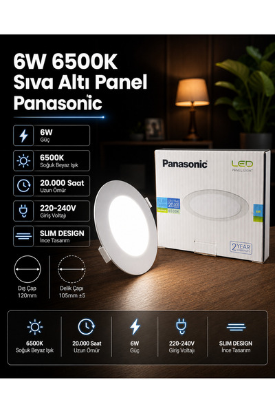 Viko by Panasonic 6w Beyaz Panel Led Spot 6500K Sıva Altı Tasarruflu Tekli