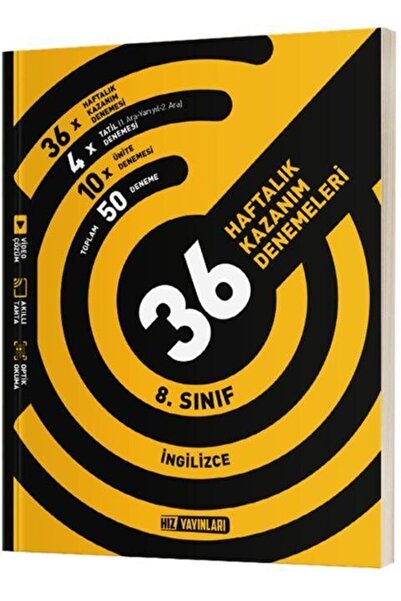 Ankara Kitap Merkezi 8. Sınıf İngilizce 36 Haftalık Kazanım Denemeleri Hız Ya...
