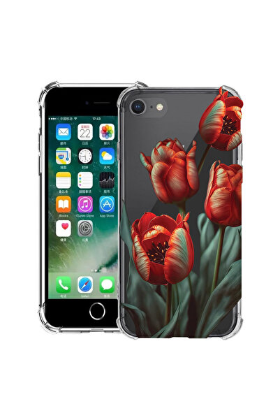 bestcase Husă Antișoc pentru Apple iPhone SE 3 / SE 2 / 8 / 7, Florală - Lale...