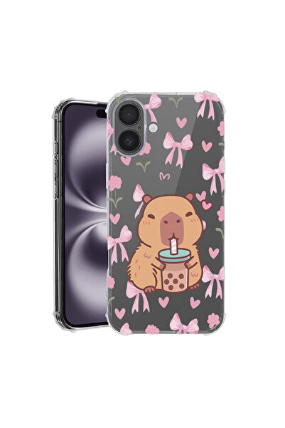 bestcase Husă Antișoc pentru Apple iPhone 16, Desen animat drăguț cu capibara...