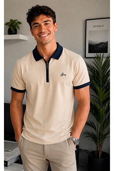 GRAZ Men's Regular Fit Comfortable Cut Polo Collar 100% Cotton T-Shirt