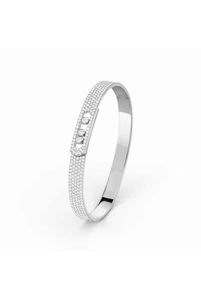 neslyaccessories Silver messi stone clasp bracelet