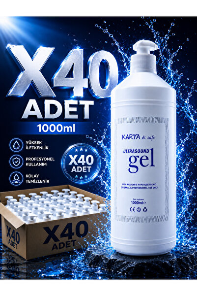 KARYA 40 Adet Ultrason Jeli , EKG, EEG, EMS, Epilasyon Jeli ve Kayganlaştırıc...