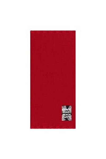 SHOPIENS Red Cotton Beach Towel with Don't Worry Patch 170 x 90 cm