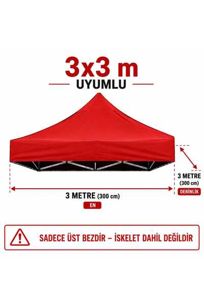 Şemsiyecim 3x3 Uyumlu Gazebo Üst Bezi Sadece Üst Kumaş Su İtici