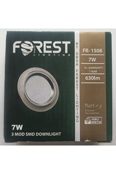 Forest 7W Sıva Altı Led Spot Beyaz Kasa Krom Şeritli 3 Işık Renkli