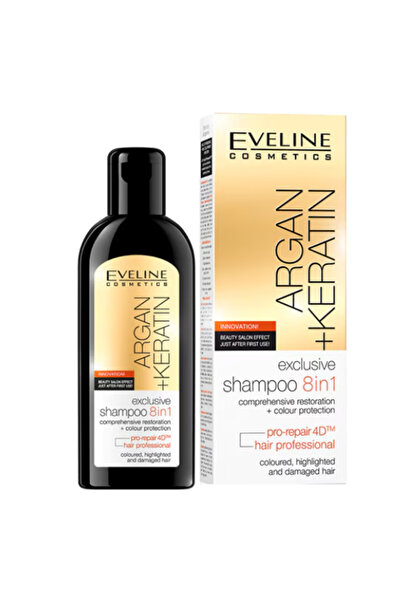 Eveline Cosmetics Eveline 8-in-1 Argan & Keratin Repair Shampoo for Colored/D...