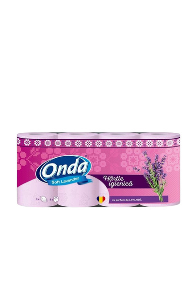 Onda Hârtie igienică cu parfum de lavandă, 8 role, 3 straturi, moale și rezis...