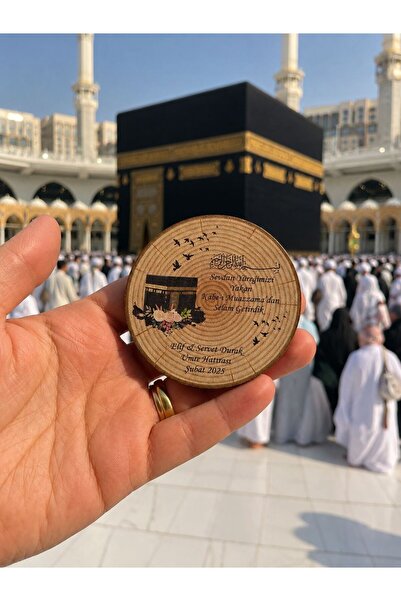 FORONEUS Umre Hatırası Ahşap Magnet 20'li Paket